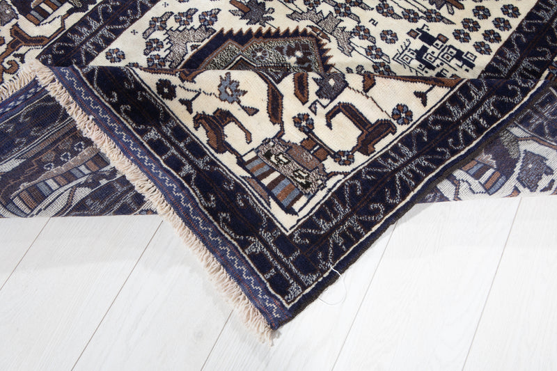 6' 5" x 3' 11" Excellent Hand-Knotted Vintage Tribal Rug - Yasi & Fara 