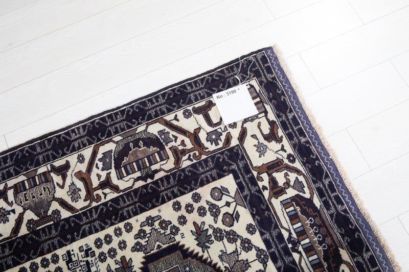 6' 5" x 3' 11" Excellent Hand-Knotted Vintage Tribal Rug - Yasi & Fara 