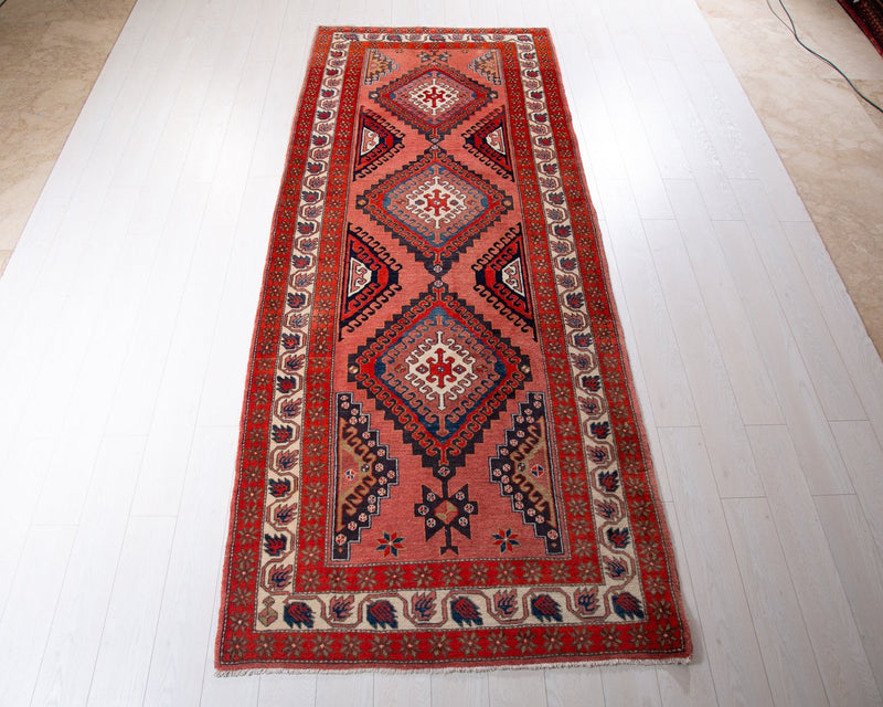  RESERVED -  10' 4" x 4' 2" Excellent Hand-Knotted Vintage Wide Runner Rug, , Boho Rug Discount by Yasi & Fara, Boho Rug Discount by Yasi & Fara