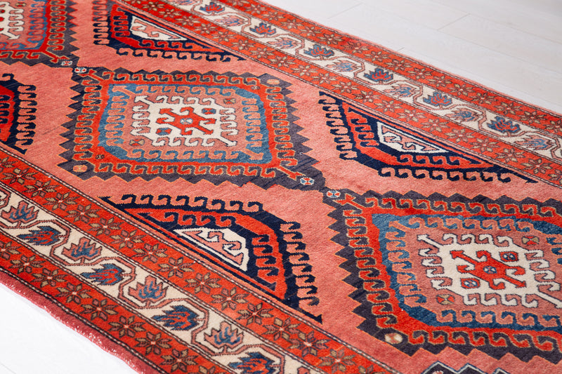  RESERVED -  10' 4" x 4' 2" Excellent Hand-Knotted Vintage Wide Runner Rug, , Boho Rug Discount by Yasi & Fara, Boho Rug Discount by Yasi & Fara