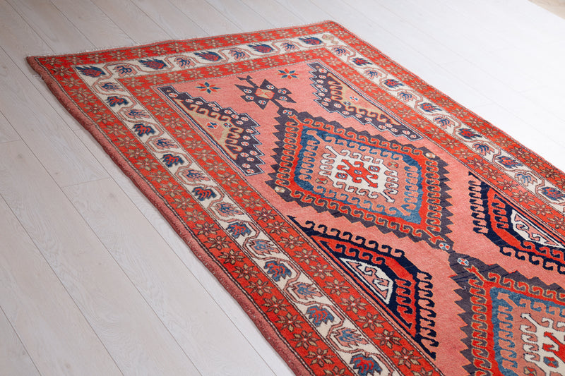  RESERVED -  10' 4" x 4' 2" Excellent Hand-Knotted Vintage Wide Runner Rug, , Boho Rug Discount by Yasi & Fara, Boho Rug Discount by Yasi & Fara