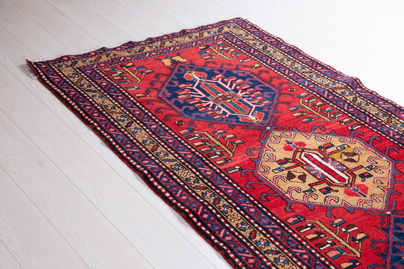  10' 9" x 3' 9" Excellent Hand-Knotted Vintage Tribal Runner Rug, , Boho Rug Discount by Yasi & Fara, Boho Rug Discount by Yasi & Fara