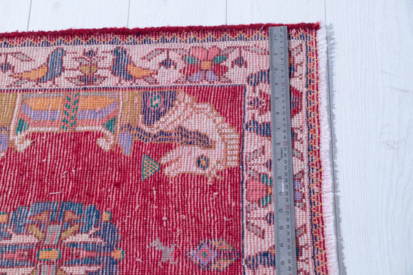 2' 4" x 2' 2" Hand-Knotted Vintage Mini Tribal Rug, , Boho Rug Discount by Yasi & Fara, Boho Rug Discount by Yasi & Fara