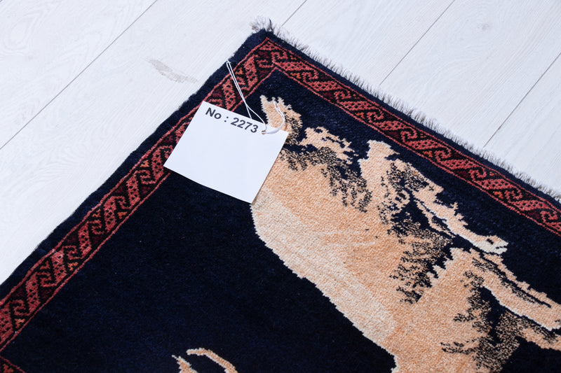  1' 10" x 3' 5" Pair of Hand-Knotted Vintage Tribal Mini Rugs, , Boho Rug Discount by Yasi & Fara, Boho Rug Discount by Yasi & Fara