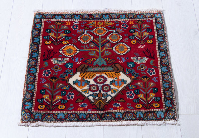  1' 11" x 2' Hand-Knotted Vintage Tribal Mini Rug, , Boho Rug Discount by Yasi & Fara, Boho Rug Discount by Yasi & Fara