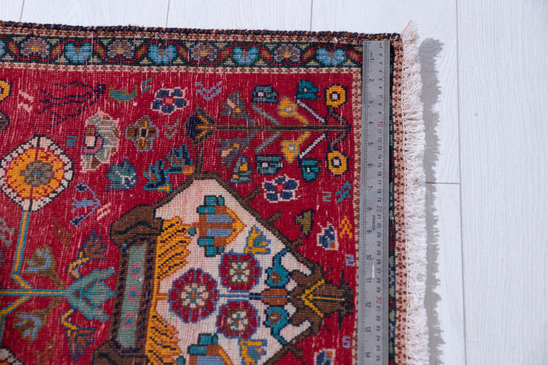  1' 11" x 2' Hand-Knotted Vintage Tribal Mini Rug, , Boho Rug Discount by Yasi & Fara, Boho Rug Discount by Yasi & Fara