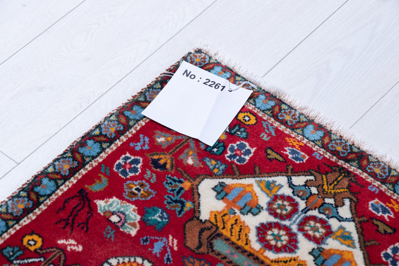 1' 11" x 2' Hand-Knotted Vintage Tribal Mini Rug, , Boho Rug Discount by Yasi & Fara, Boho Rug Discount by Yasi & Fara