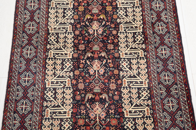 6' 4" x 3' 4" Excellent Hand-Knotted Extra Fine Tribal Rug - Yasi & Fara 