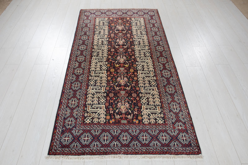 6' 4" x 3' 4" Excellent Hand-Knotted Extra Fine Tribal Rug - Yasi & Fara 