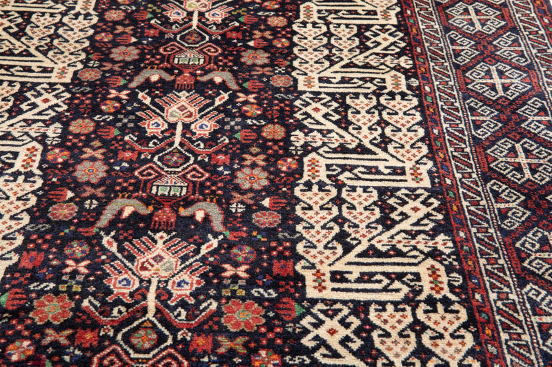 6' 4" x 3' 4" Excellent Hand-Knotted Extra Fine Tribal Rug - Yasi & Fara 