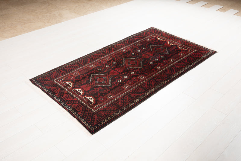 6' 4" x 3' 3" Excellent Hand-Knotted Vintage Fine Tribal Rug - Yasi & Fara 