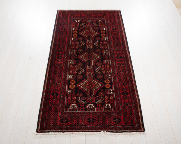 7' x 3' 6" Excellent Hand-Knotted Vintage Fine Tribal Rug - Yasi & Fara 