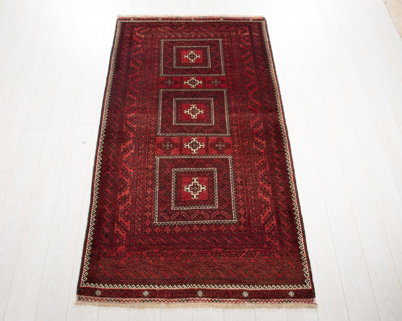 6' 7" x 3' 9" Excellent Hand-Knotted Vintage Fine Tribal Rug - Yasi & Fara 
