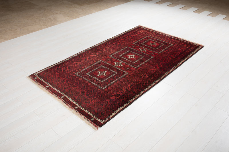 6' 7" x 3' 9" Excellent Hand-Knotted Vintage Fine Tribal Rug - Yasi & Fara 