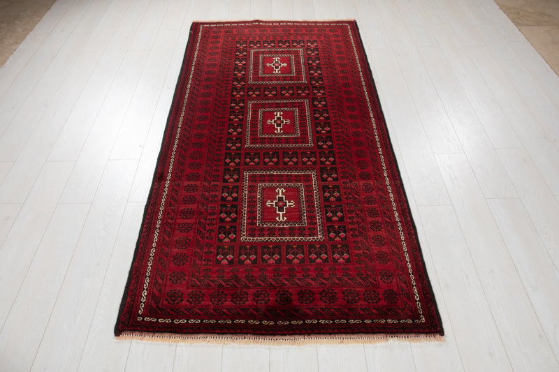 6' 11" x 3' 6" Excellent Hand-Knotted Vintage Fine Tribal Rug - Yasi & Fara 