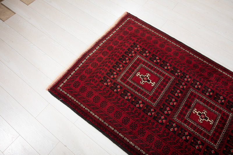 6' 11" x 3' 6" Excellent Hand-Knotted Vintage Fine Tribal Rug - Yasi & Fara 