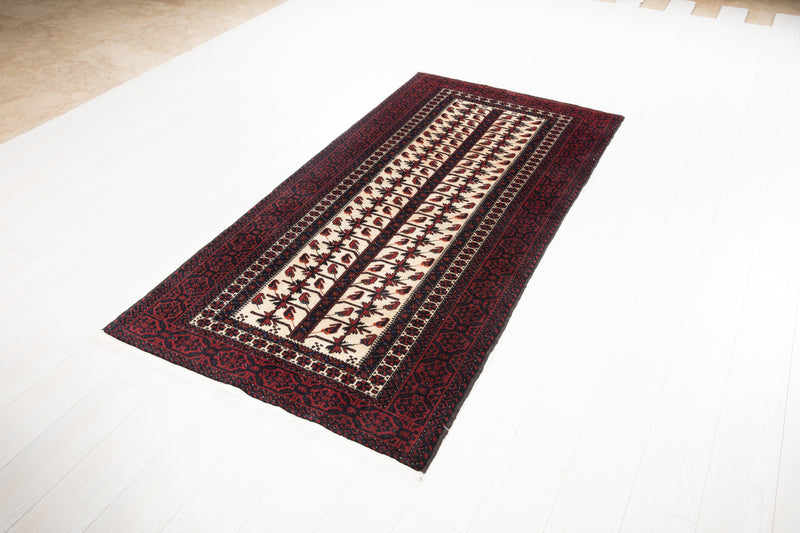 6' 8" x 3' 3" Excellent Hand-Knotted Vintage Fine Tribal Rug - Yasi & Fara 