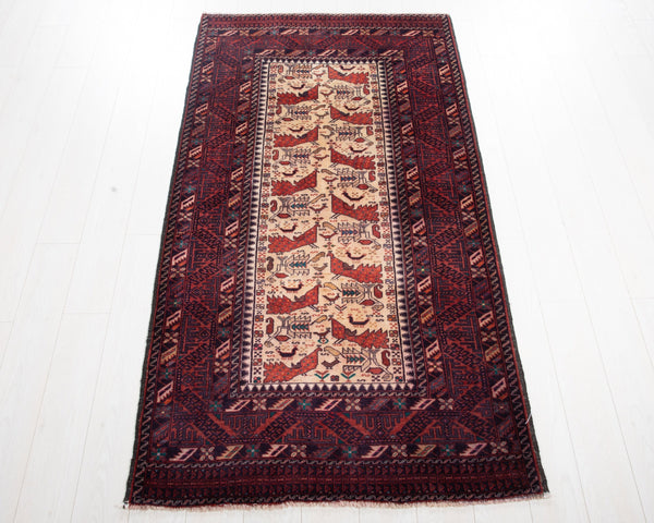 6' 10" x 3' 7" Excellent Hand-Knotted Vintage Fine Tribal Rug - Yasi & Fara 
