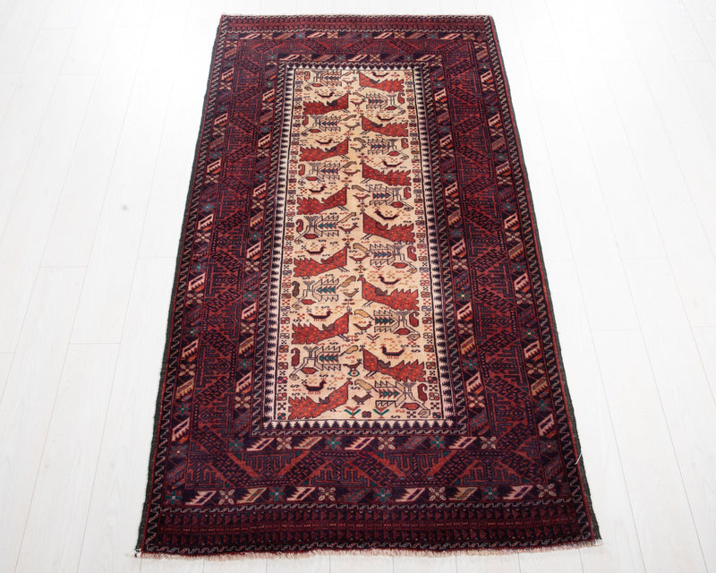 6' 10" x 3' 7" Excellent Hand-Knotted Vintage Fine Tribal Rug - Yasi & Fara 