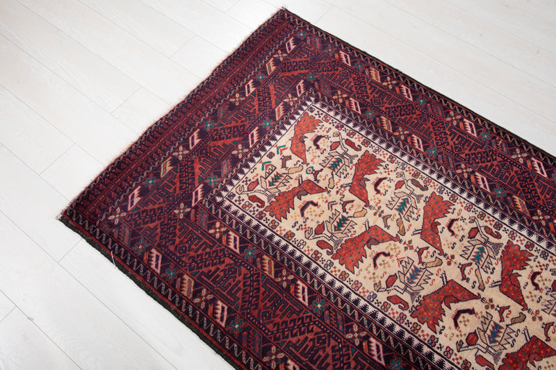 6' 10" x 3' 7" Excellent Hand-Knotted Vintage Fine Tribal Rug - Yasi & Fara 