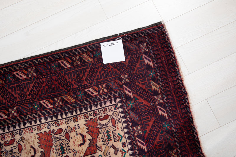 6' 10" x 3' 7" Excellent Hand-Knotted Vintage Fine Tribal Rug - Yasi & Fara 