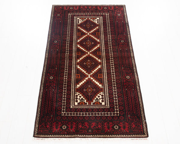 6' 8" x 3' 6" Excellent Hand-Knotted Vintage Fine Tribal Rug - Yasi & Fara 