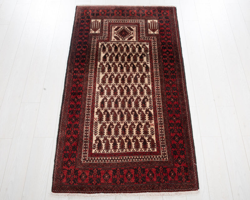 6' x 3' 1" Excellent Hand-Knotted Vintage Fine Tribal Prayer Rug - Yasi & Fara 