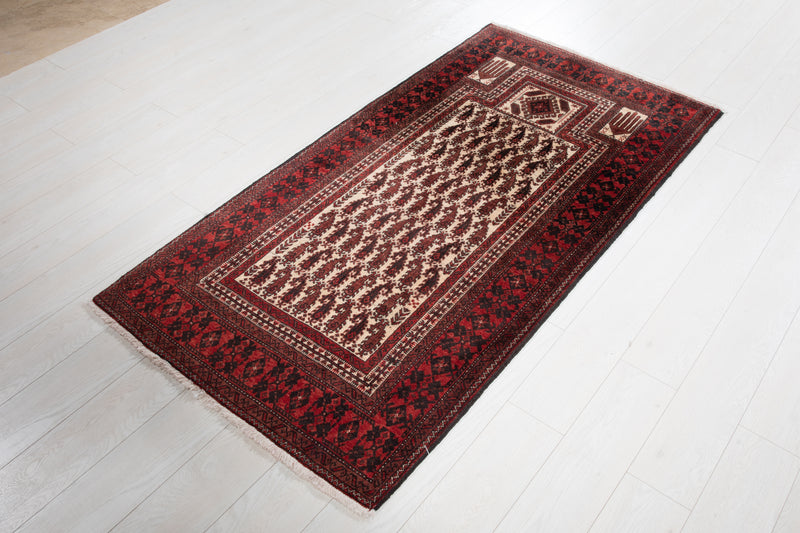6' x 3' 1" Excellent Hand-Knotted Vintage Fine Tribal Prayer Rug - Yasi & Fara 