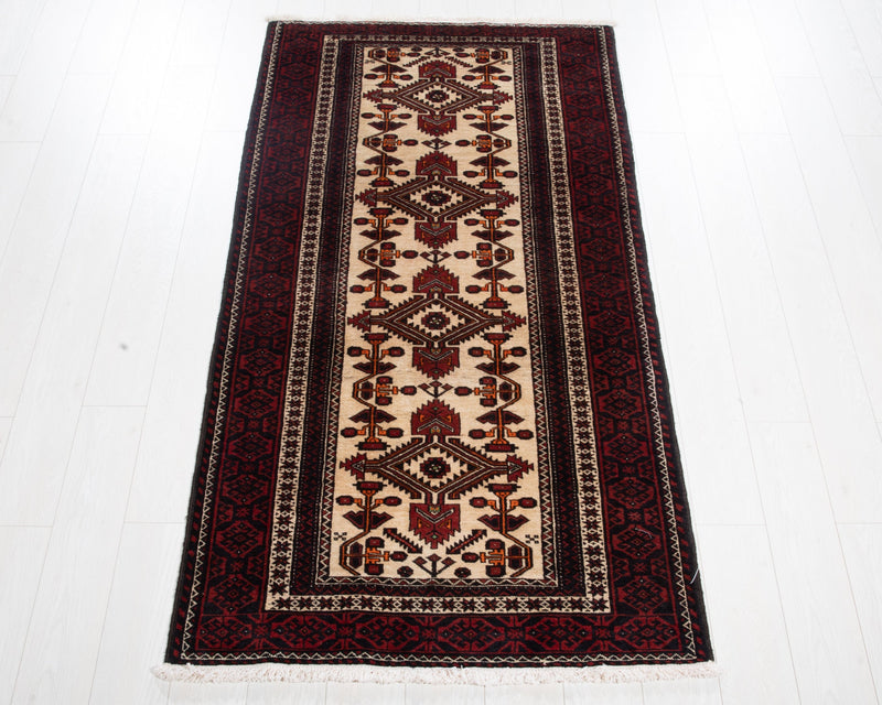 6' 7" x 3' 4" Excellent Hand-Knotted Vintage Fine Tribal Rug - Yasi & Fara 
