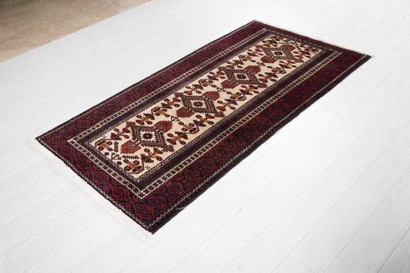 6' 7" x 3' 4" Excellent Hand-Knotted Vintage Fine Tribal Rug - Yasi & Fara 