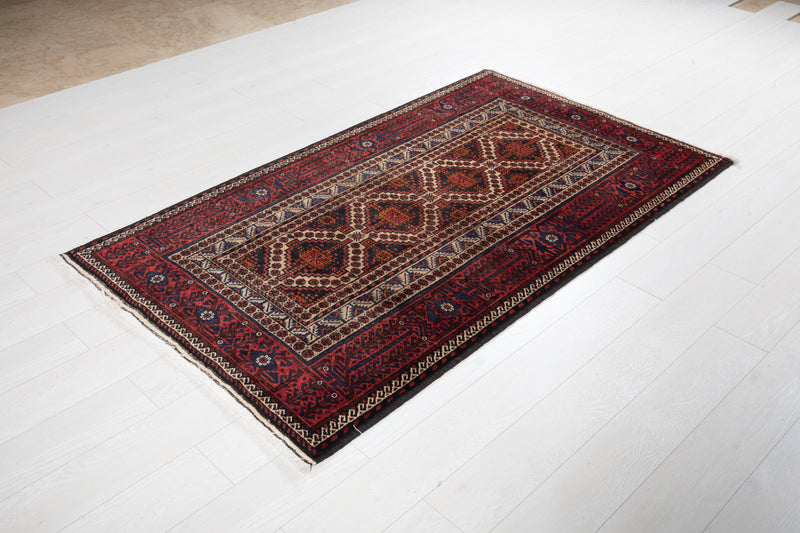 6' 4" x 3' 8" Excellent Hand-Knotted Vintage Fine Tribal Rug - Yasi & Fara 
