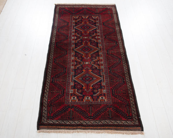 7' 3" x 3' 7" Excellent Hand-Knotted Vintage Fine Tribal Rug - Yasi & Fara 