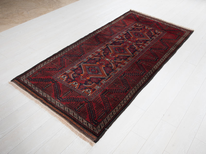 7' 3" x 3' 7" Excellent Hand-Knotted Vintage Fine Tribal Rug - Yasi & Fara 