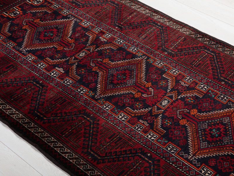 7' 3" x 3' 7" Excellent Hand-Knotted Vintage Fine Tribal Rug - Yasi & Fara 