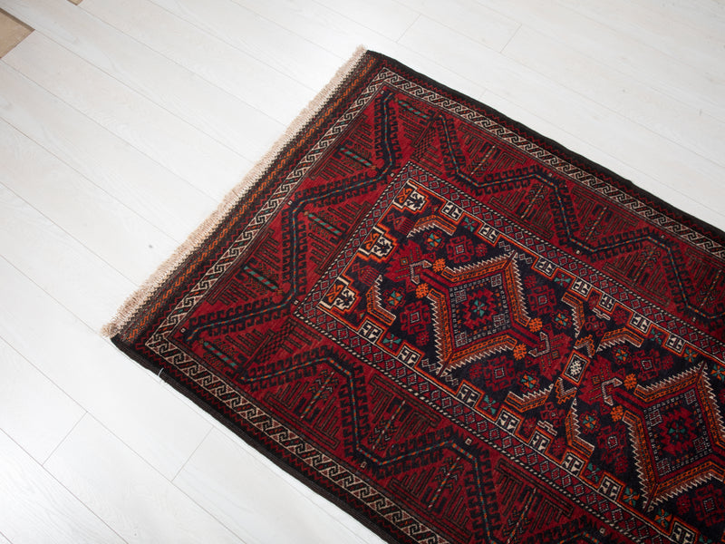 7' 3" x 3' 7" Excellent Hand-Knotted Vintage Fine Tribal Rug - Yasi & Fara 