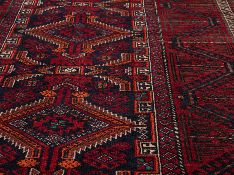 7' 3" x 3' 7" Excellent Hand-Knotted Vintage Fine Tribal Rug - Yasi & Fara 